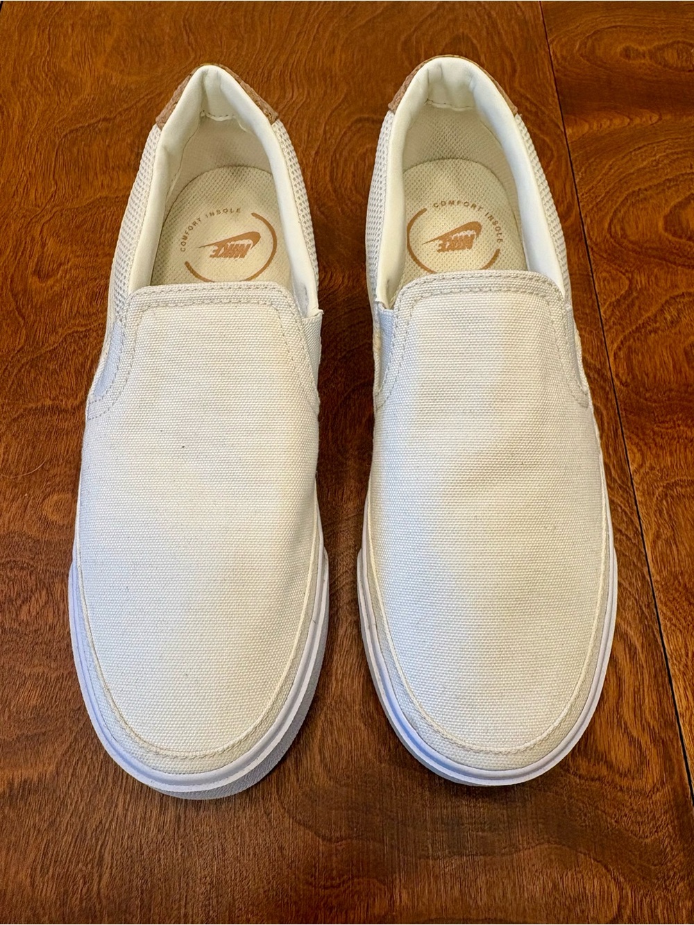 Nike Court Legacy Slip-On "Cork" Canvas White - W7 - RARE Nike Sample Model